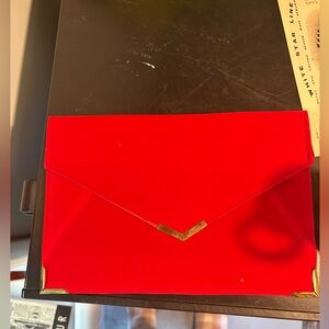 Red Envelope Clutch with Gold Accents